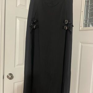 Halara Black Maxi Skort Built-In Shorts Adjustable Buckles | NWT | L